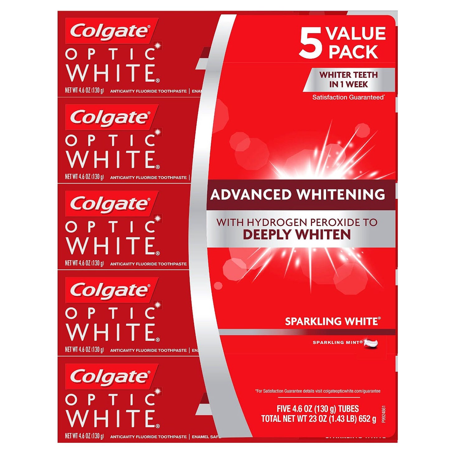 Colgate Optic White Sparkling White Toothpaste, Sparkling Mint (4.1 oz., 4 pk.)