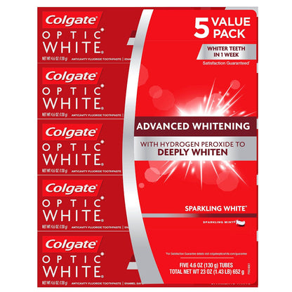 Colgate Optic White Sparkling White Toothpaste, Sparkling Mint (4.1 oz., 4 pk.)