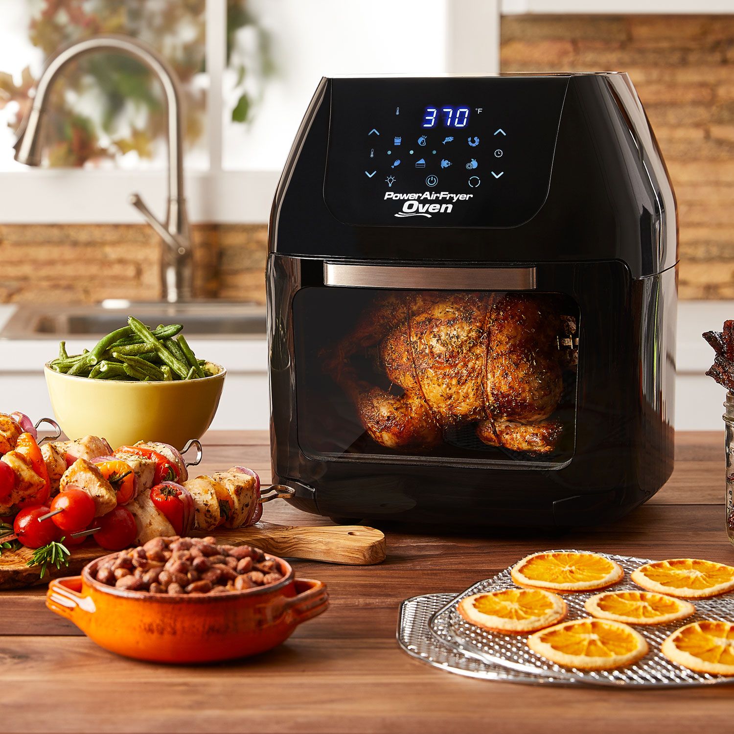 PowerXL Large 8-Quart Non-Stick Air Fryer with One-Touch Digital Display,  Black 