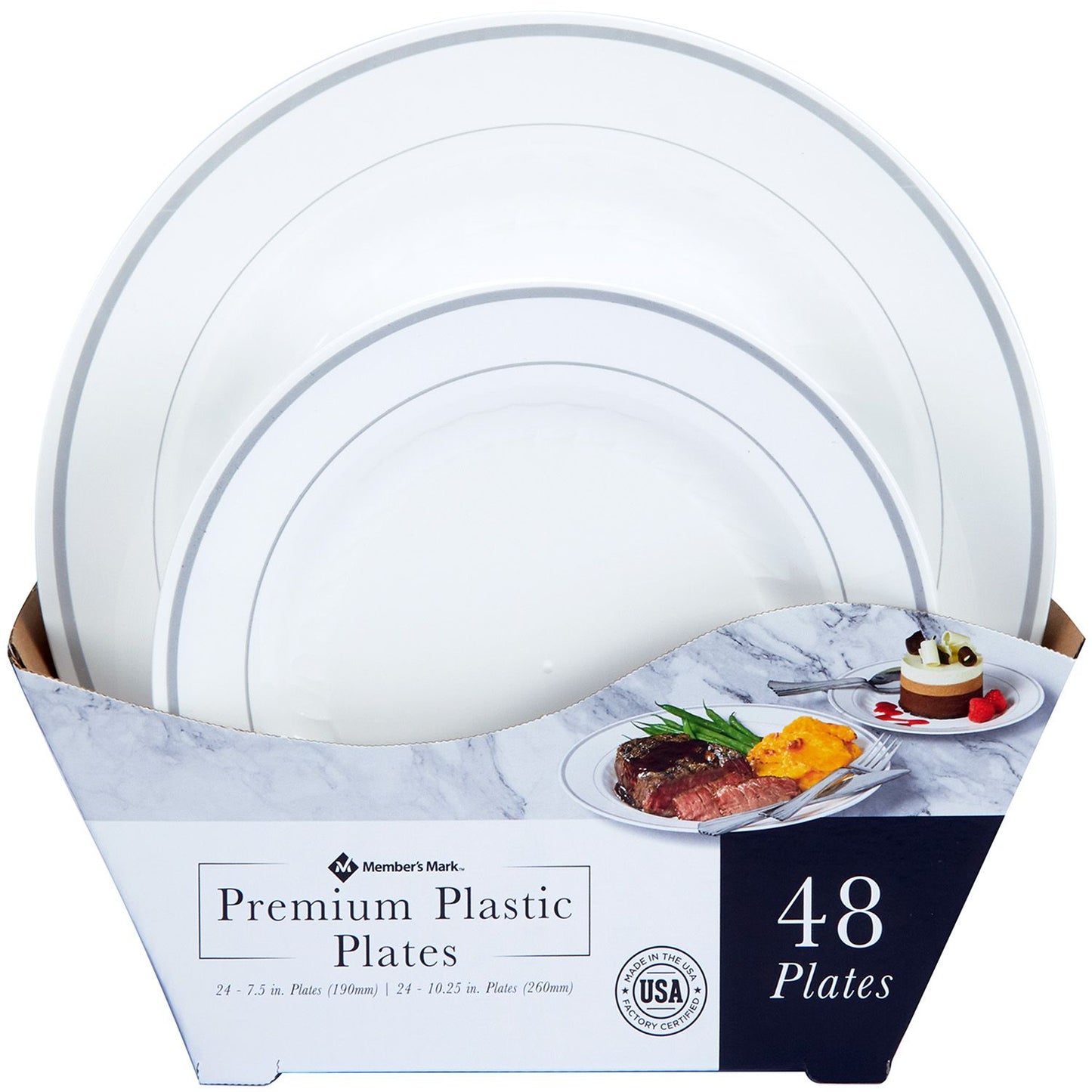 Premium Plastic Heavyweight Plates, Combo Pack (48 ct.)