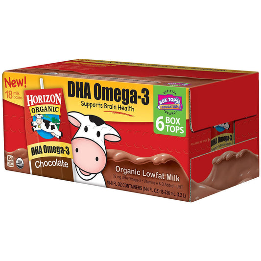 Horizon Organic Lowfat Chocolate Milk with DHA Omega-3 (8 fl. oz., 18 pk.)