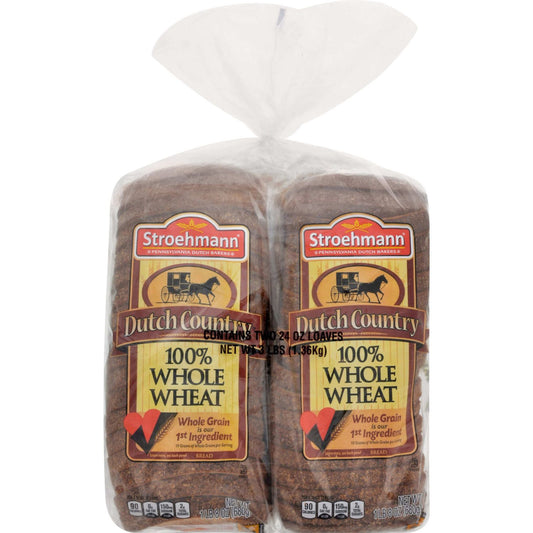 Stroehmann Dutch Country 100% Whole Wheat - 24 oz. - 2 ct.