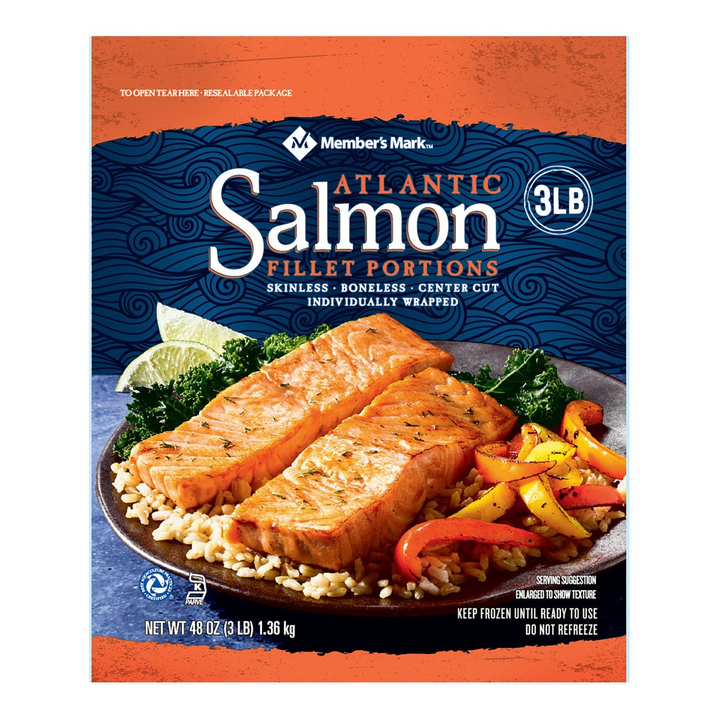 Member's Mark Atlantic Salmon Fillet Portions, Frozen (2.5 lbs.)