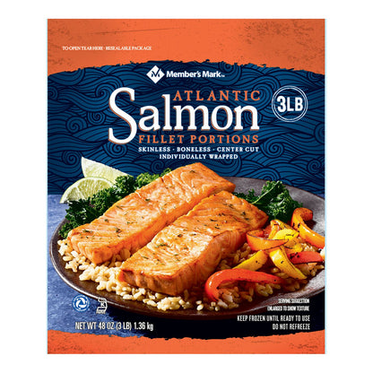 Member's Mark Atlantic Salmon Fillet Portions, Frozen (2.5 lbs.)