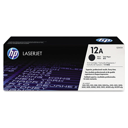 HP 12 Original Laser Jet Toner Cartridge, Black, Select Type (2,000 Page Yield)