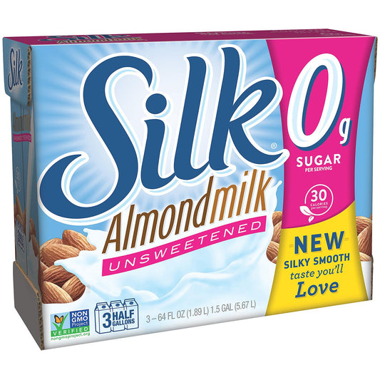 Silk Unsweetened Original Almond Milk (1/2 gal., 3 pk.)