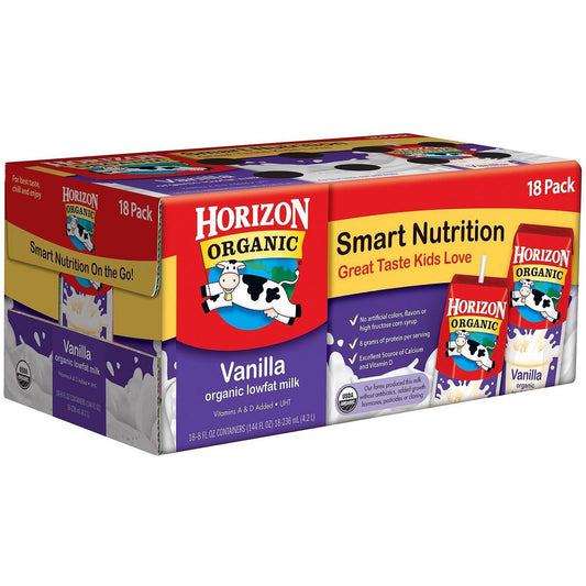 Horizon Vanilla Organic Milk - 8 oz. boxes (18 pk.)