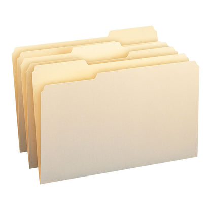Smead 1/3 Cut Assorted Positions File Folders, Legal, Manila, 150ct.