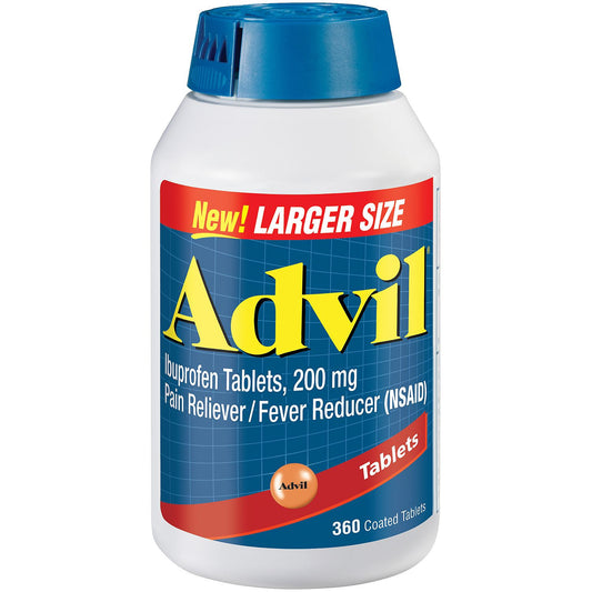 Advil Pain Reliever / Fever Reducer Coated Tablets, 200 mg. Ibuprofen (360 ct.)