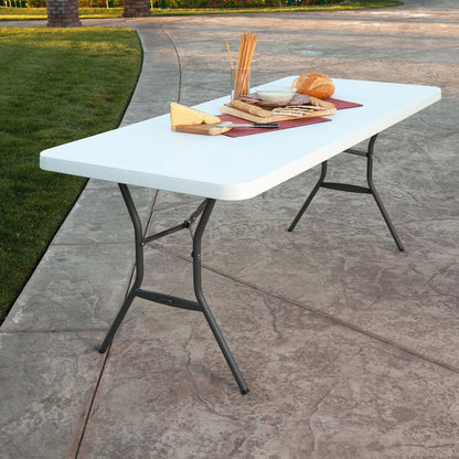 Lifetime 6' Fold-in-Half Light Commercial Grade Table, White Granite