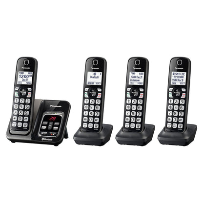 Panasonic Link2Cell Bluetooth Cordless Telephone with Digital Answering System (4 Handsets Included)