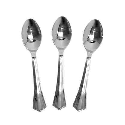 Reflections Plastic Spoons, Heavyweight, Silver (600 ct.)