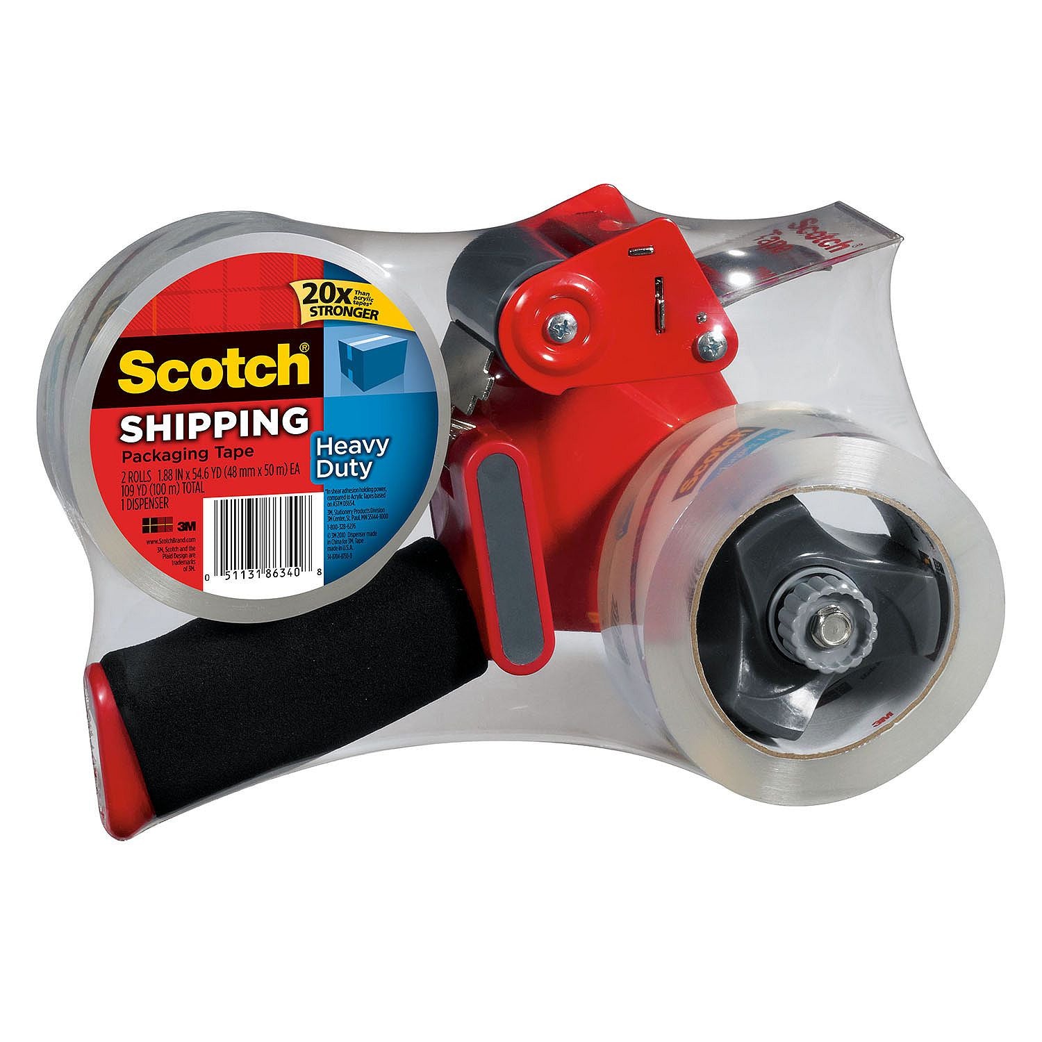 Scotch Heavy Duty Shipping Tape Dispenser w/ 2 Rolls of Tape, 1.88” x – My  Kosher Cart