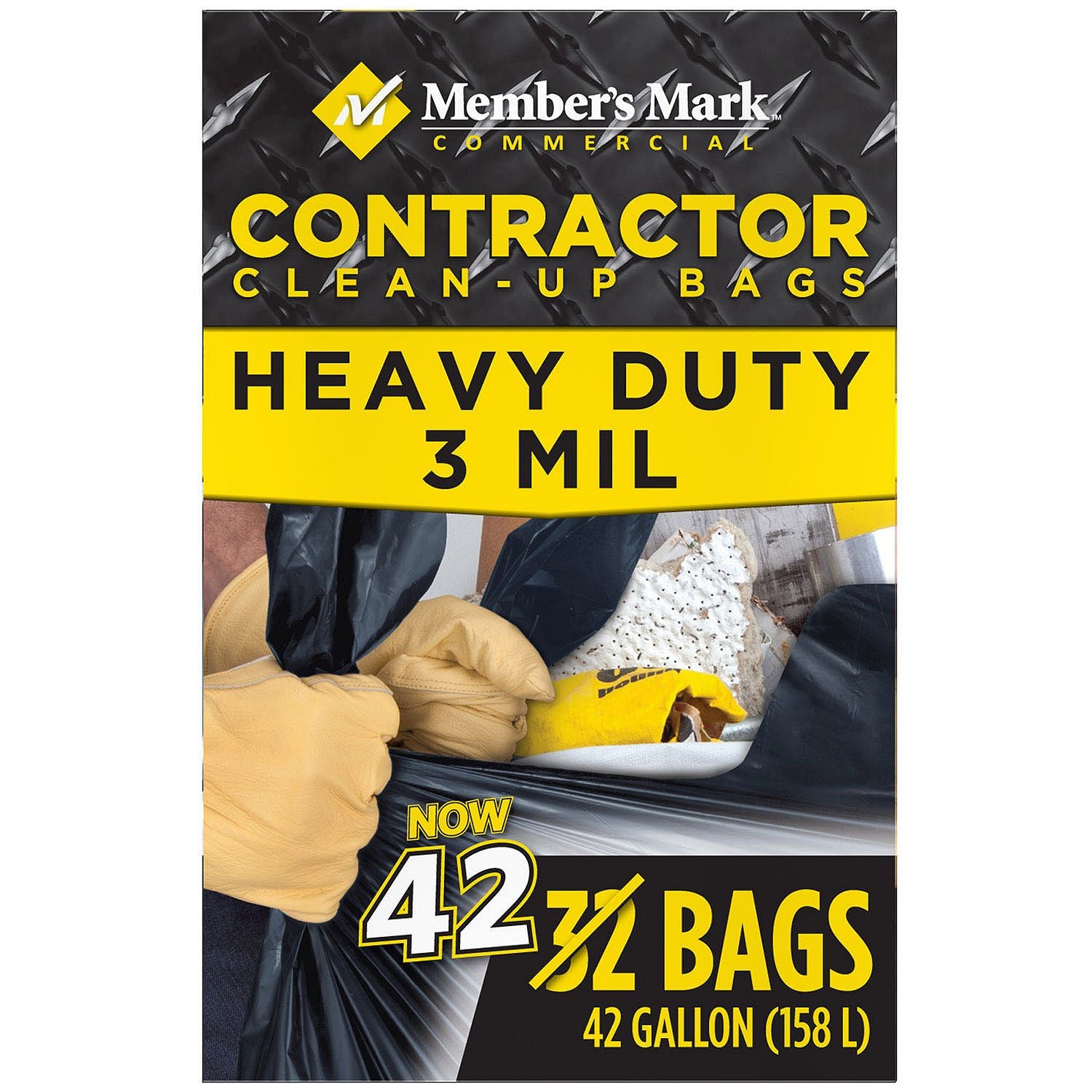 Member's Mark Commercial Contractor Clean-Up Bags 42 Gallon 42 Count