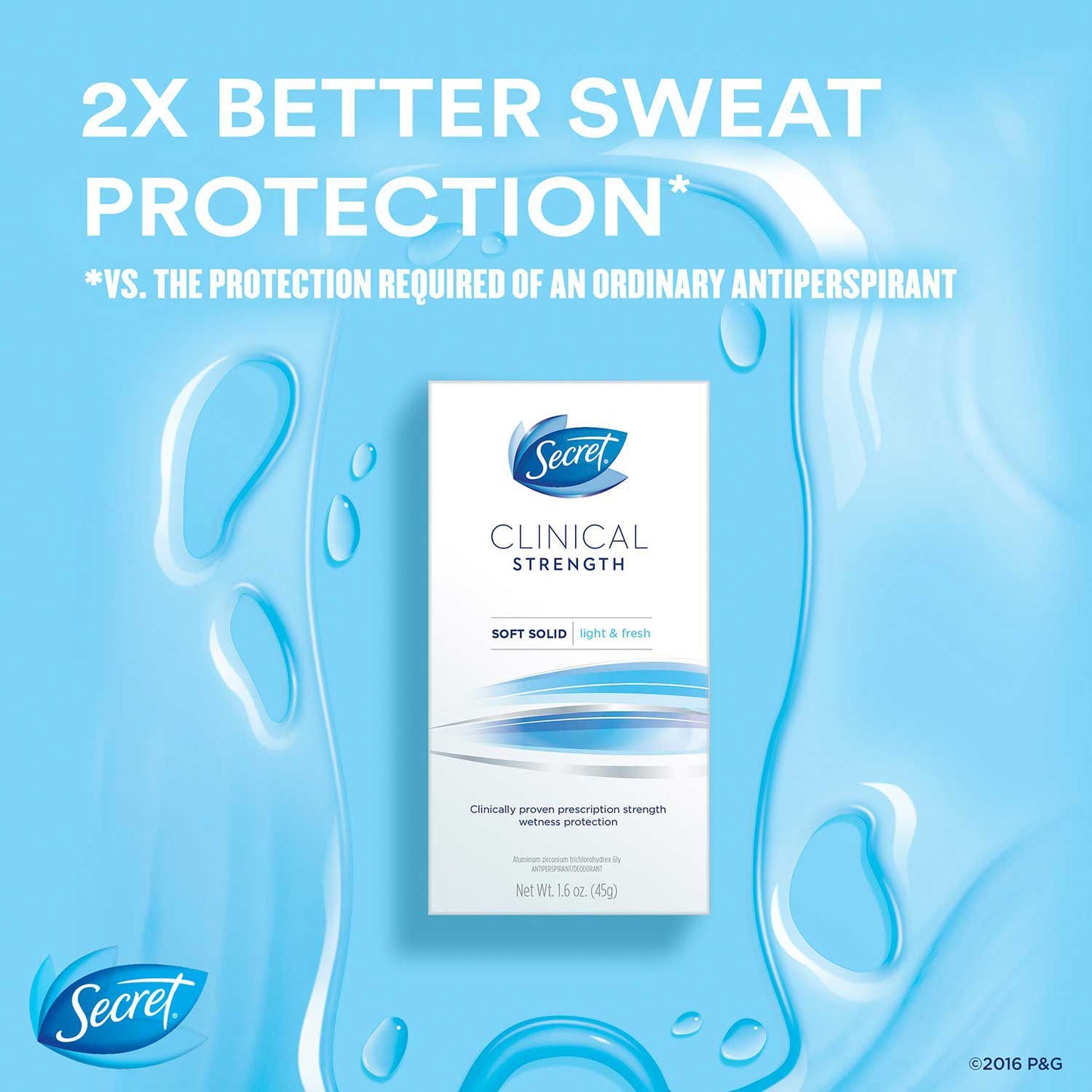 Secret Clinical Strength Invisible Solid Deodorant (1.6 oz., 3 pk.)