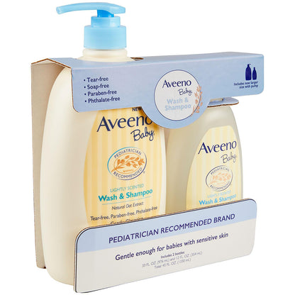Aveeno Baby Wash and Shampoo (33 fl. oz. and 12 fl. oz.)