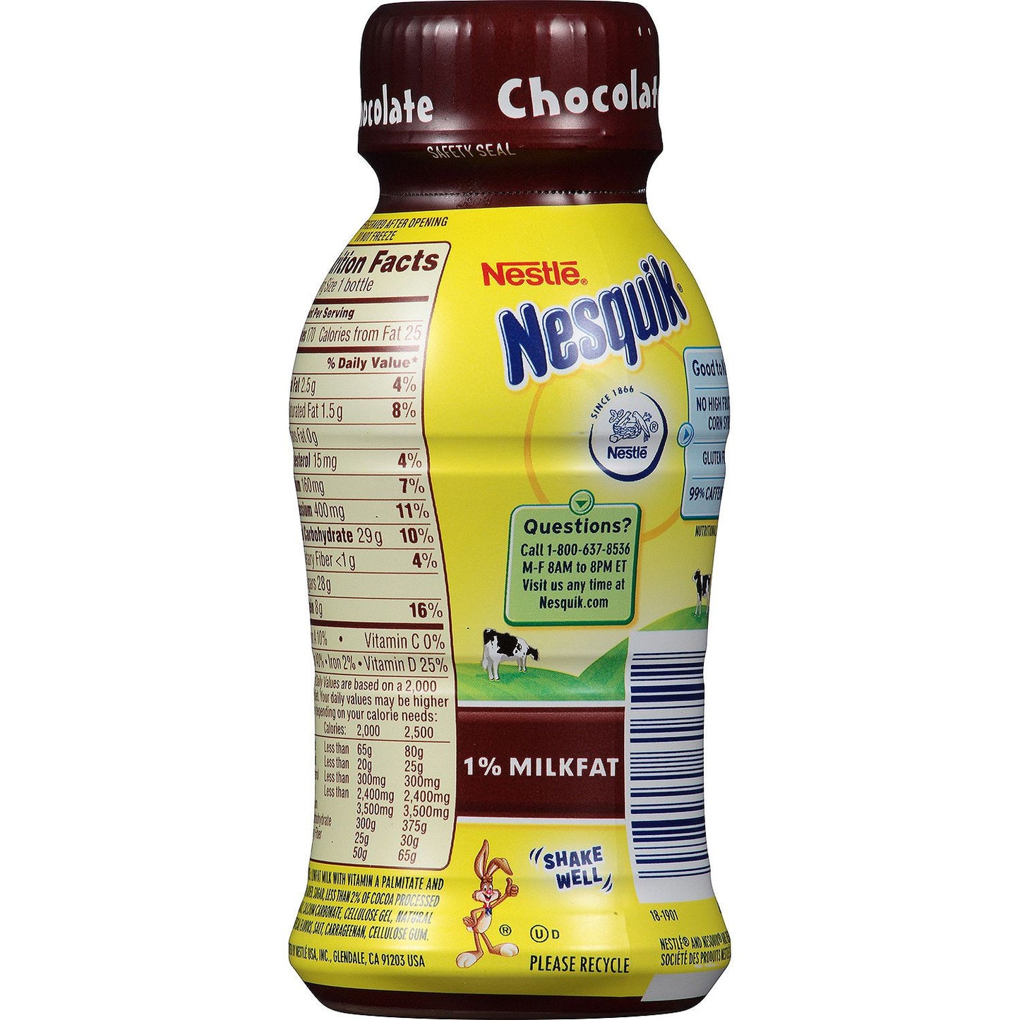 Nestle Nesquik Chocolate Lowfat Milk (8 oz. bottles, 15 pk.)
