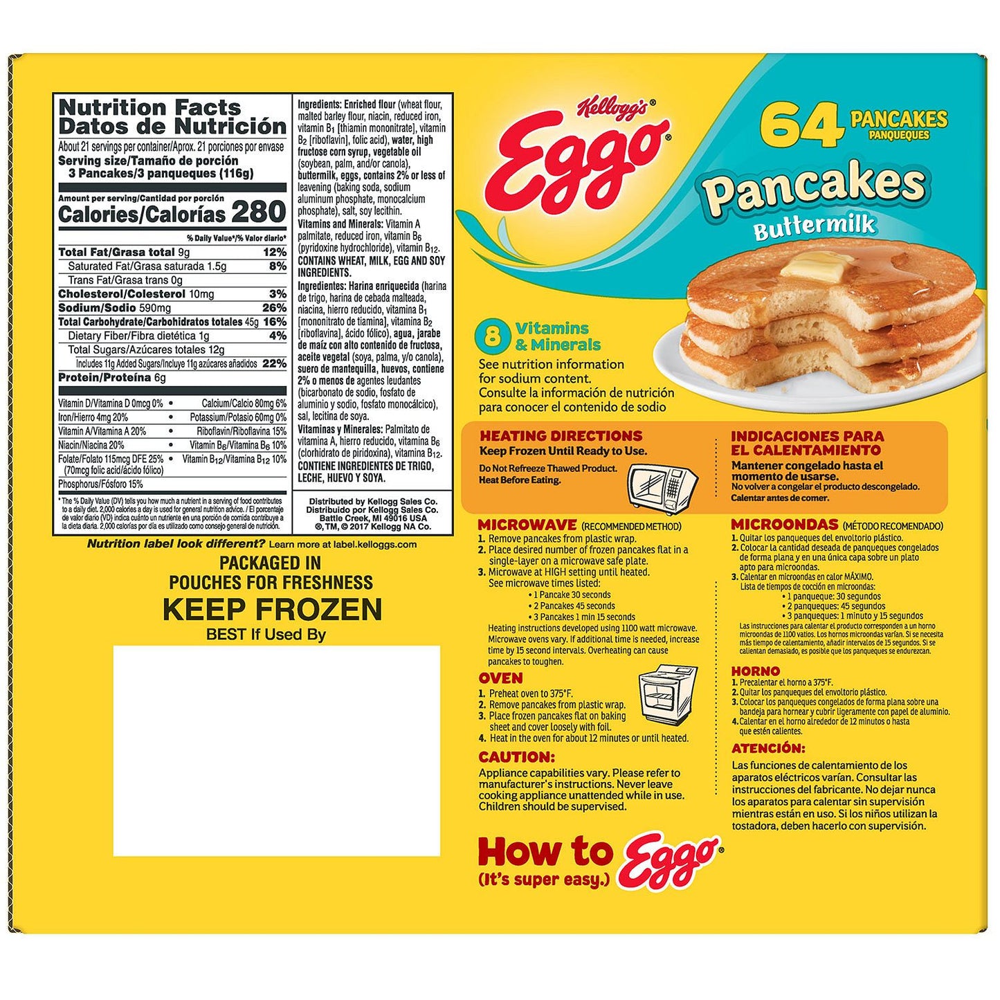 Eggo Buttermilk Pancakes (8 per pk., 8 pk.)