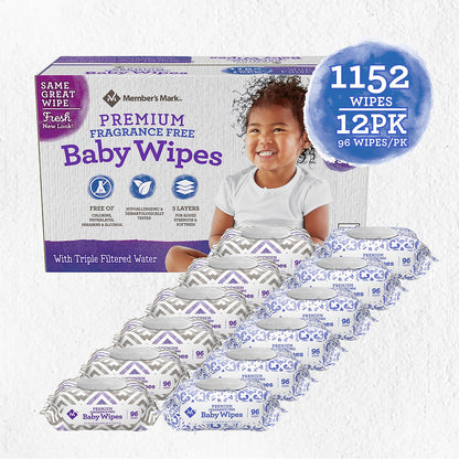 Premium Fragrance Free Baby Wipes (1152 ct.)