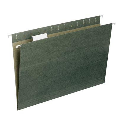 Smead 1/5 Cut Adjustable Positions Hanging File Folders, Legal, Standard Green, 50ct.