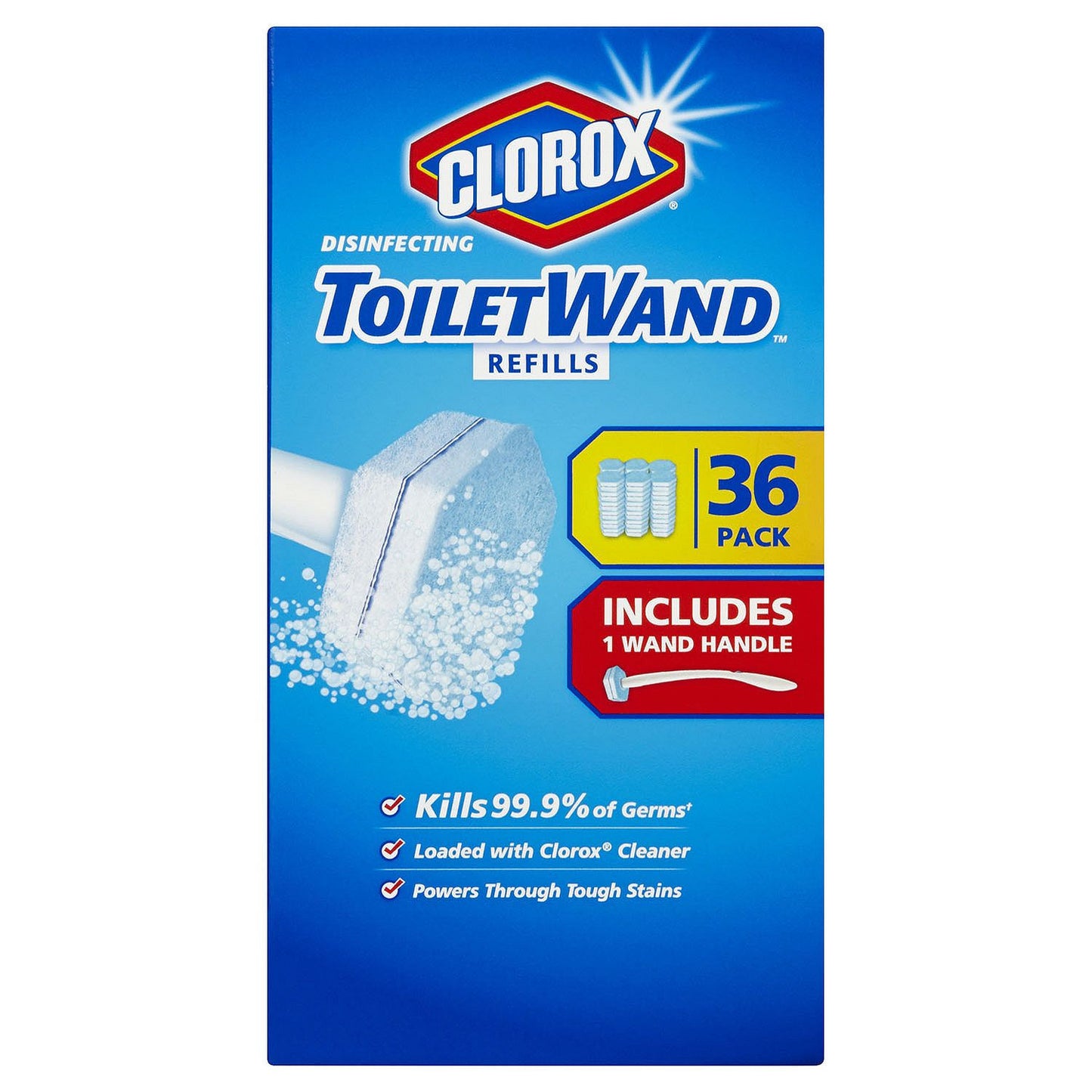 Clorox ToiletWand Disposable Toilet Cleaning System (1 ToiletWand Handle + 36 Disinfecting Refills)