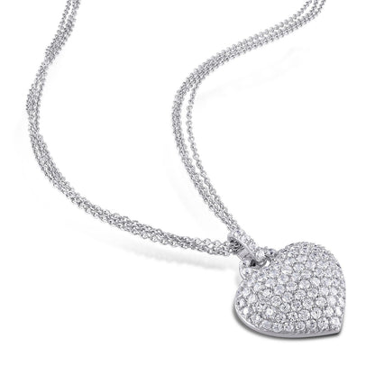3.47 CT. Created White Sapphire Heart Pendant in Sterling Silver 7-14 Day Delivery