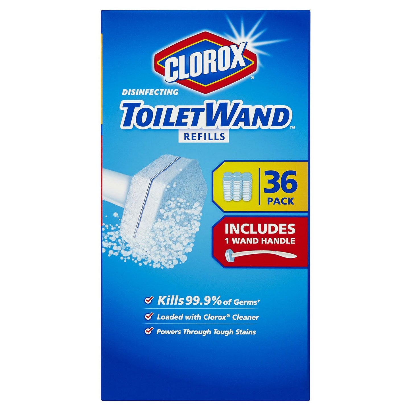 Clorox ToiletWand Disposable Toilet Cleaning System (1 ToiletWand Handle + 36 Disinfecting Refills)