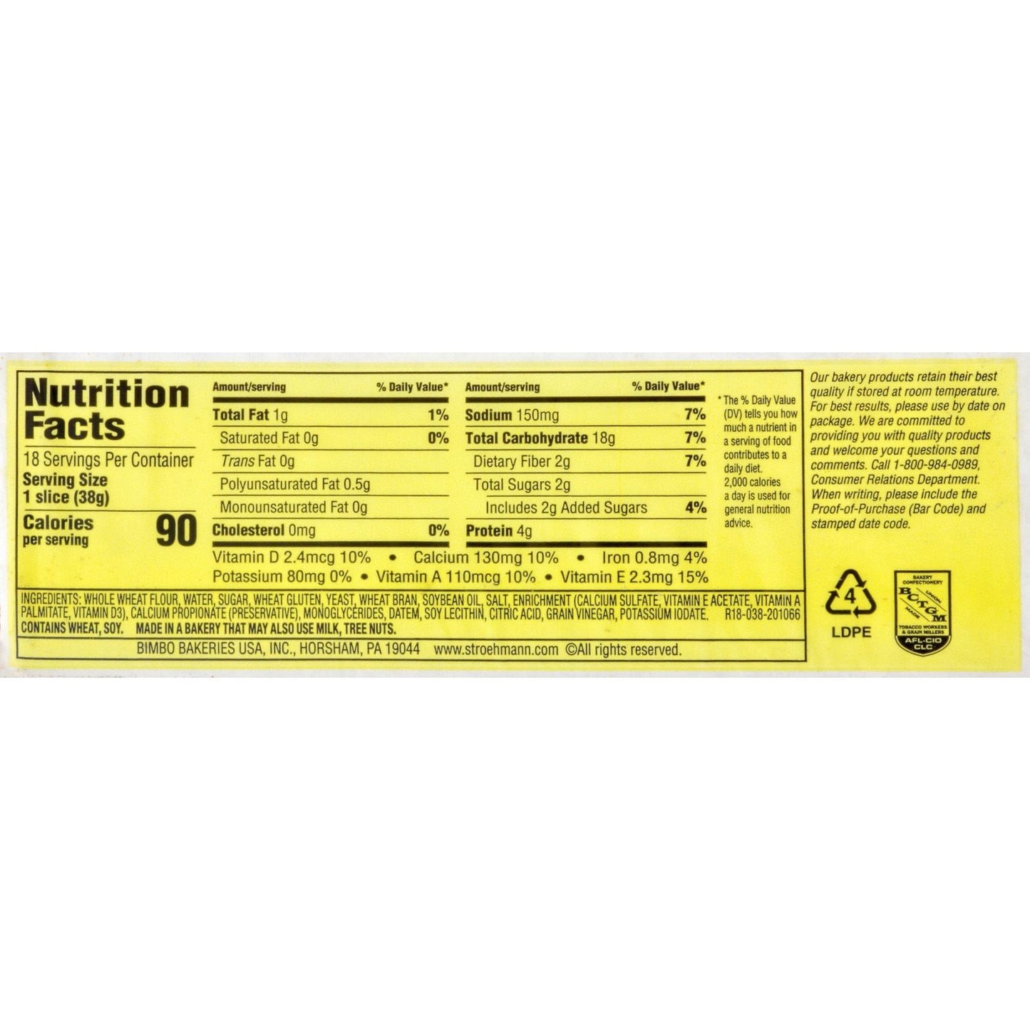 Stroehmann Dutch Country 100% Whole Wheat - 24 oz. - 2 ct.