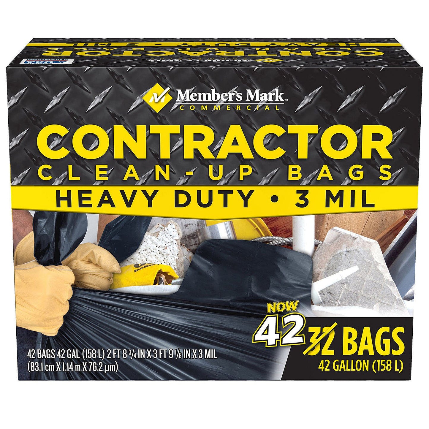 42 Gallon 3 Mil Thick Heavy Duty Contractor Bags - Professional Cleaning  Supply