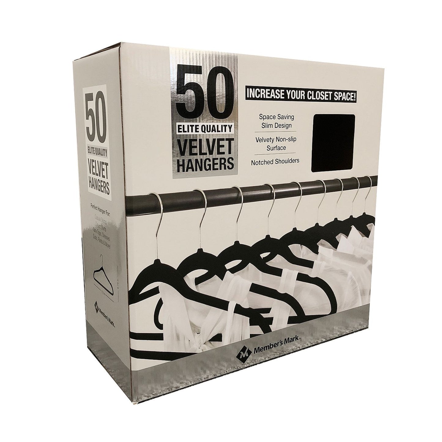 Elite-Quality Velvet Hangers with Chrome Hooks (50 pk.)