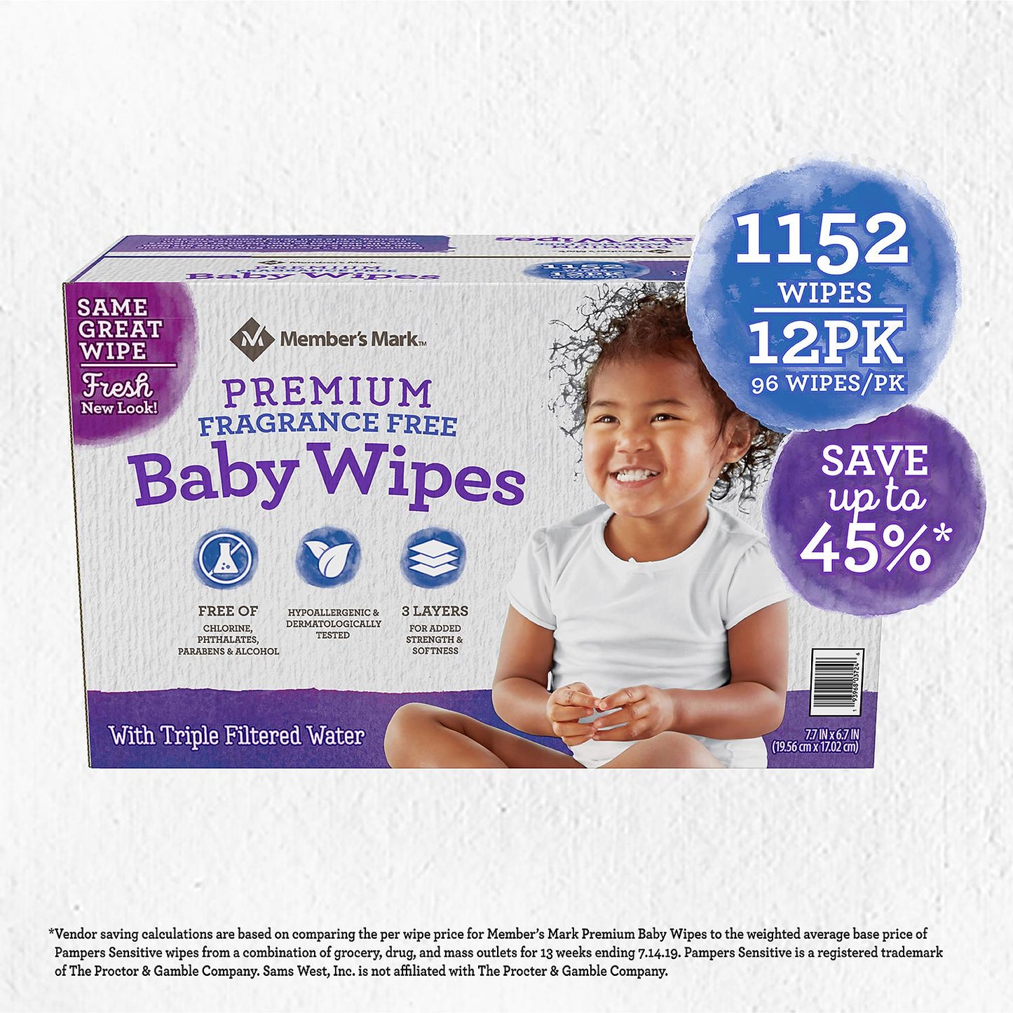 Premium Fragrance Free Baby Wipes (1152 ct.)