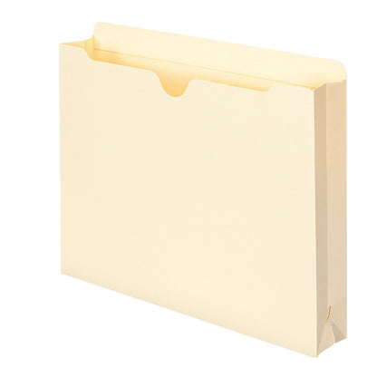 Smead 2" Expansion Reinforced File Jacket, Straight Tab, Letter, Manila, 40ct.