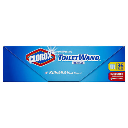 Clorox ToiletWand Disposable Toilet Cleaning System (1 ToiletWand Handle + 36 Disinfecting Refills)