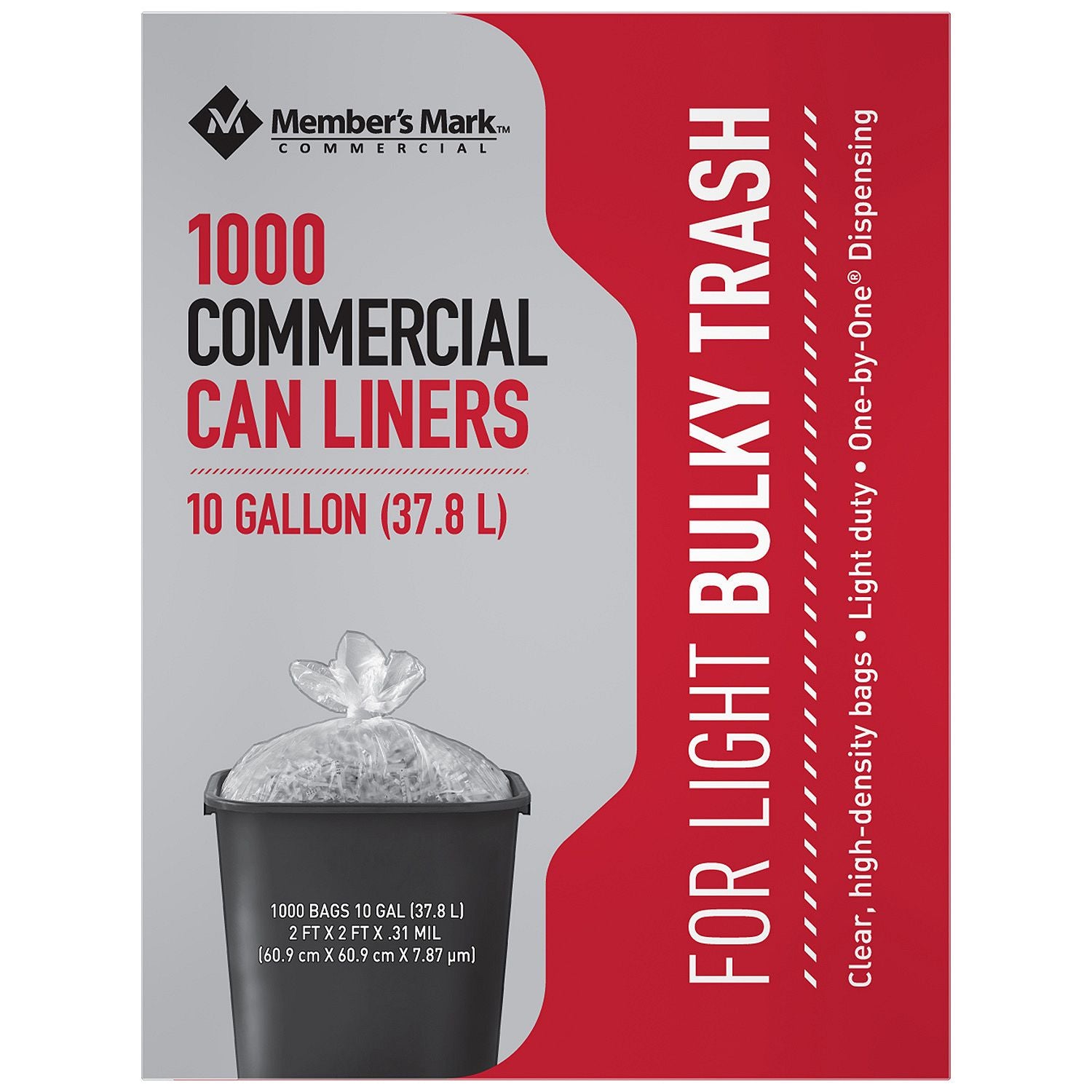 Member's Mark 7-10 Gallon Commercial Trash Bags 1000 Ct.