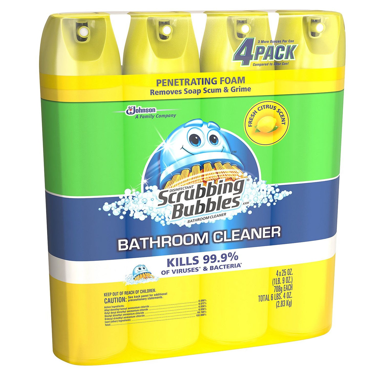 Scrubbing Bubbles Lemon Foaming Bathroom Cleaner (25 oz., 4 pk.)