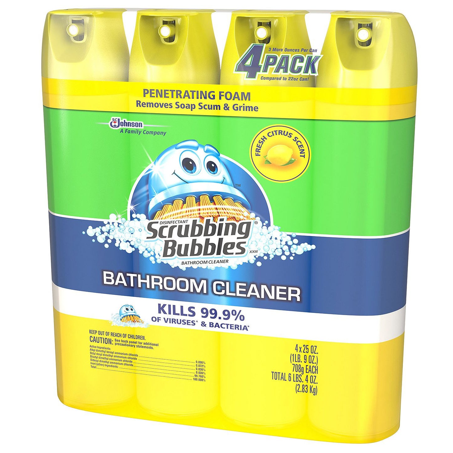 Scrubbing Bubbles Lemon Foaming Bathroom Cleaner (25 oz., 4 pk.)