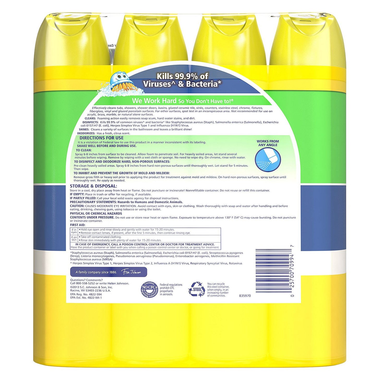 Scrubbing Bubbles Lemon Foaming Bathroom Cleaner (25 oz., 4 pk.)