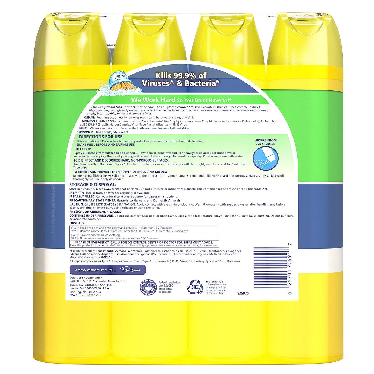 Scrubbing Bubbles Lemon Foaming Bathroom Cleaner (25 oz., 4 pk.)