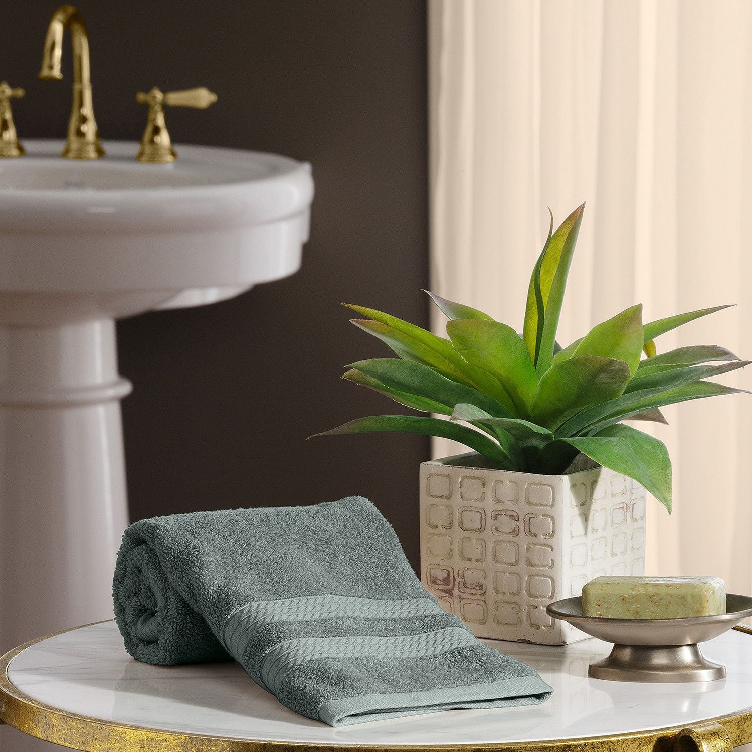 2pk 16x28 Luxury Hand Towel Set Ochre - Cannon