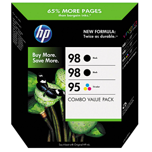 HP 98/98/95 Original Ink Cartridge, Black/Tri-Color (3 pk., 420 Page Yield)