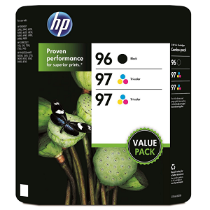 HP 96/97/97 Original Ink Cartridge, Black/Tri-Color (3 pk., 860 Page Yield)
