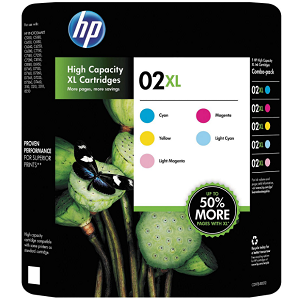 HP 02XL 5-pack Cyan/Magenta/Yellow/Lt Cyan/Lt Magenta Original Ink Cartridges