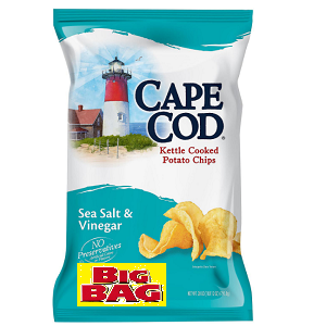 Cape Cod Less Fat Sea Salt & Vinegar Kettle Cooked Potato Chips, 16 oz.