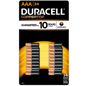 Duracell Coppertop Alkaline AAA Batteries (34 Pk.)