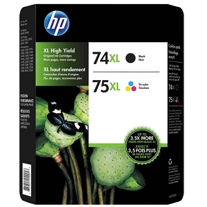 HP 74XL/75XL (M0J02BN) Black and Tri-Color Original Ink Cartridge