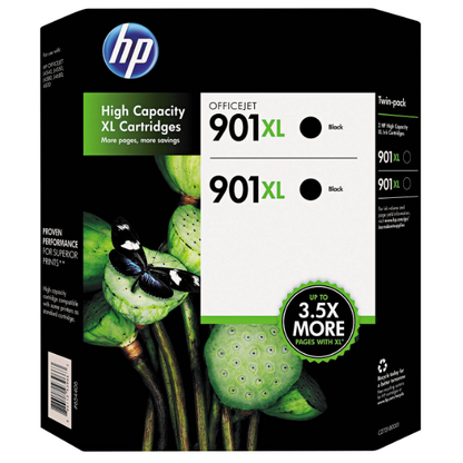 HP 901XL High Yield Original Ink Cartridges, Black (2 pk., 700 Page Yield)