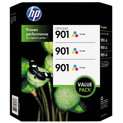 HP 901 Original Ink Cartridges,Tri-Color (3 pk., 700 Page Yield)