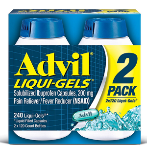 Advil Liqui-Gels Pain Reliever/Fever Reducer Liquid-Filled Capsule, 200mg Ibuprofen (120 ct., 2 pk.)