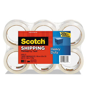 Scotch 3850 Heavy Duty Shipping/Packaging Tape, 1.88" x 54.6 yds., 6pk.