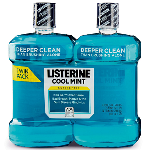 Listerine Cool Mint Antiseptic Mouthwash, Bad Breath, Plaque & Gingivitis,  Mint, 1 L